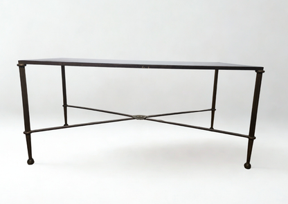 Table basse en verre teinté brun
