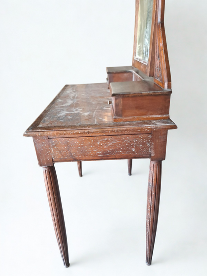 Coiffeuse en bois et marbré