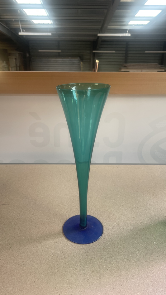 Vase long bleu et vert - verre