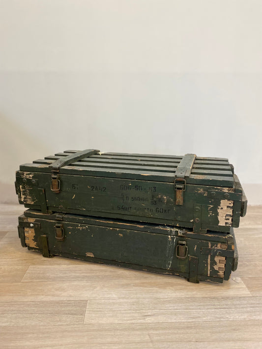 Malle en Bois - Coffre - Kaki