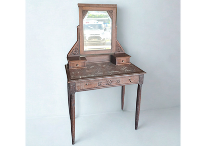 Coiffeuse en bois et marbré