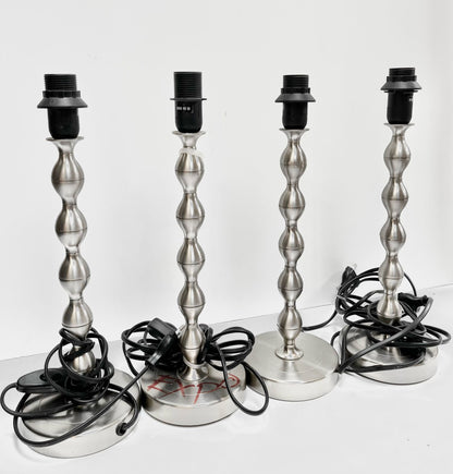 Pieds de lampes argentés
