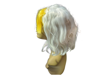 Perruque blanc et jaune