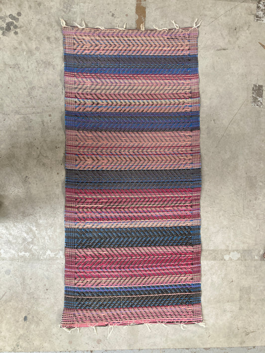 Tapis oriental rose et bleu