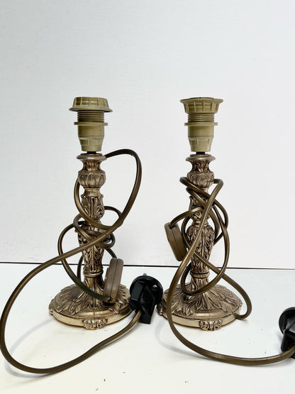 Pied de lampe chandelle dorée