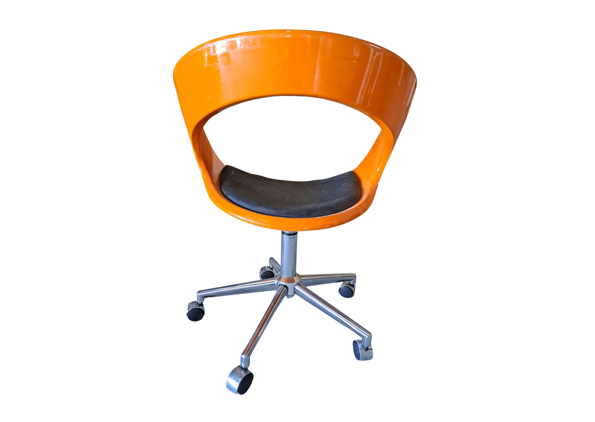 Fauteuil pivotant retro orange