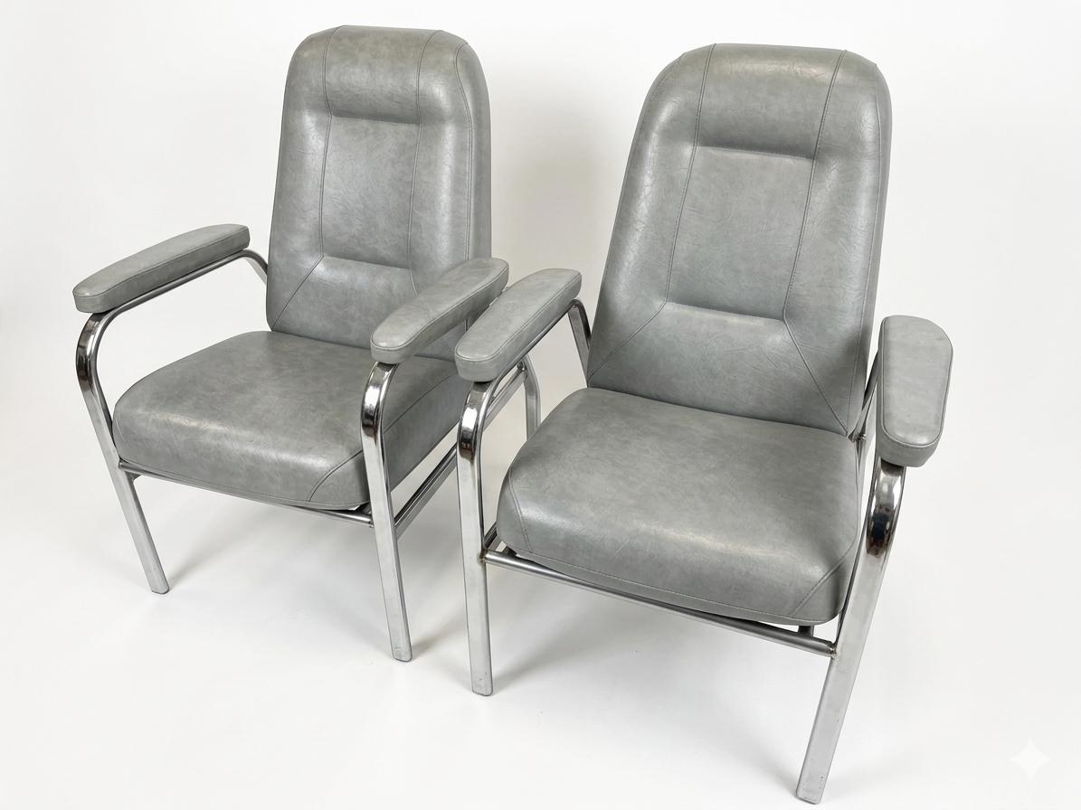 Fauteuil d'attente ou médical gris