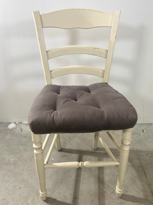 Chaise - Bois - Blanc - Assise Paille