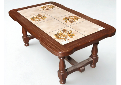 Table Basse - Bois & Carrelage