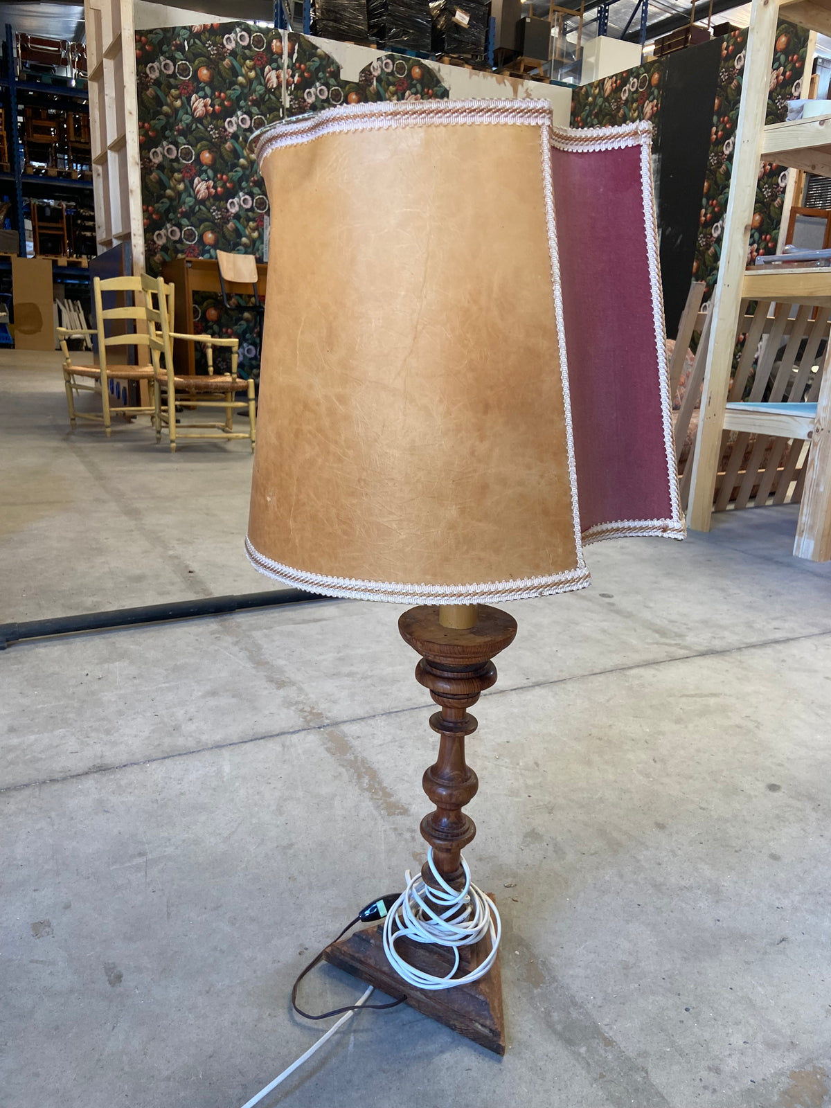 Lampe sur pied jaune/ beige