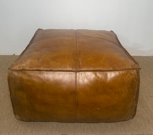 Gros Pouf - Marron - Cuir