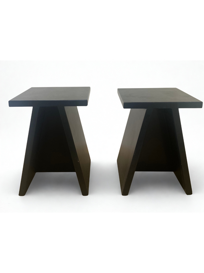 Tabouret - noir - bois