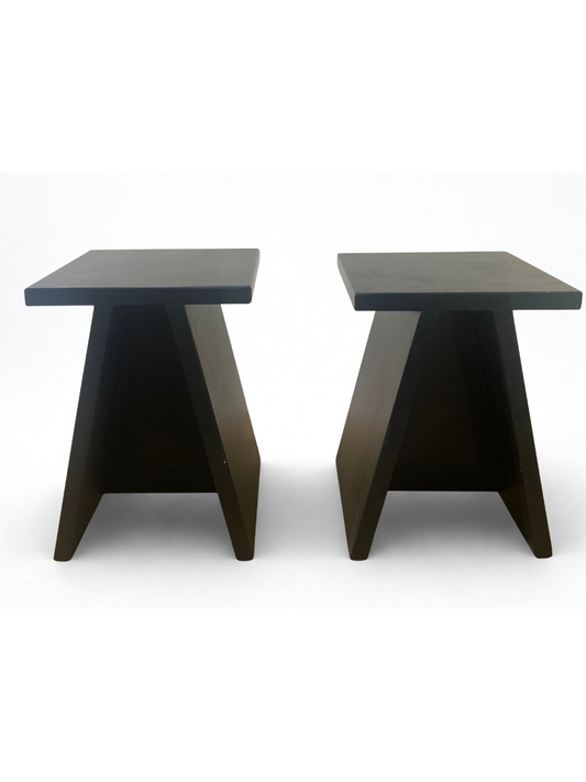 Tabouret - noir - bois