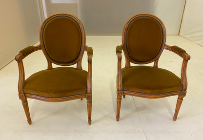 Chaise Accoudoir - Bois - Velours