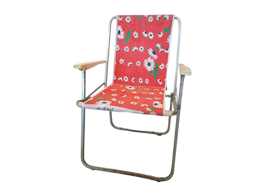 Fauteuil Pliable - rouge et fleur