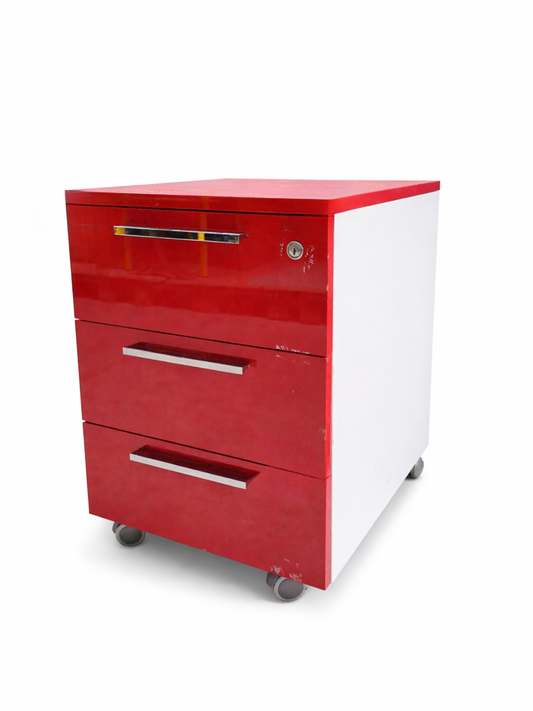 Caisson - bureau - rouge et blanc