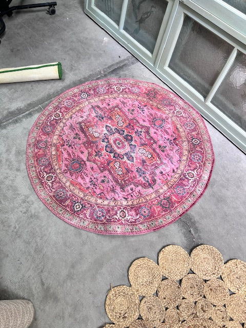 Tapis rond polychrome