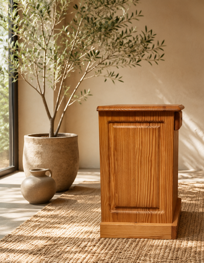 Table de chevet en bois massif, style vintage