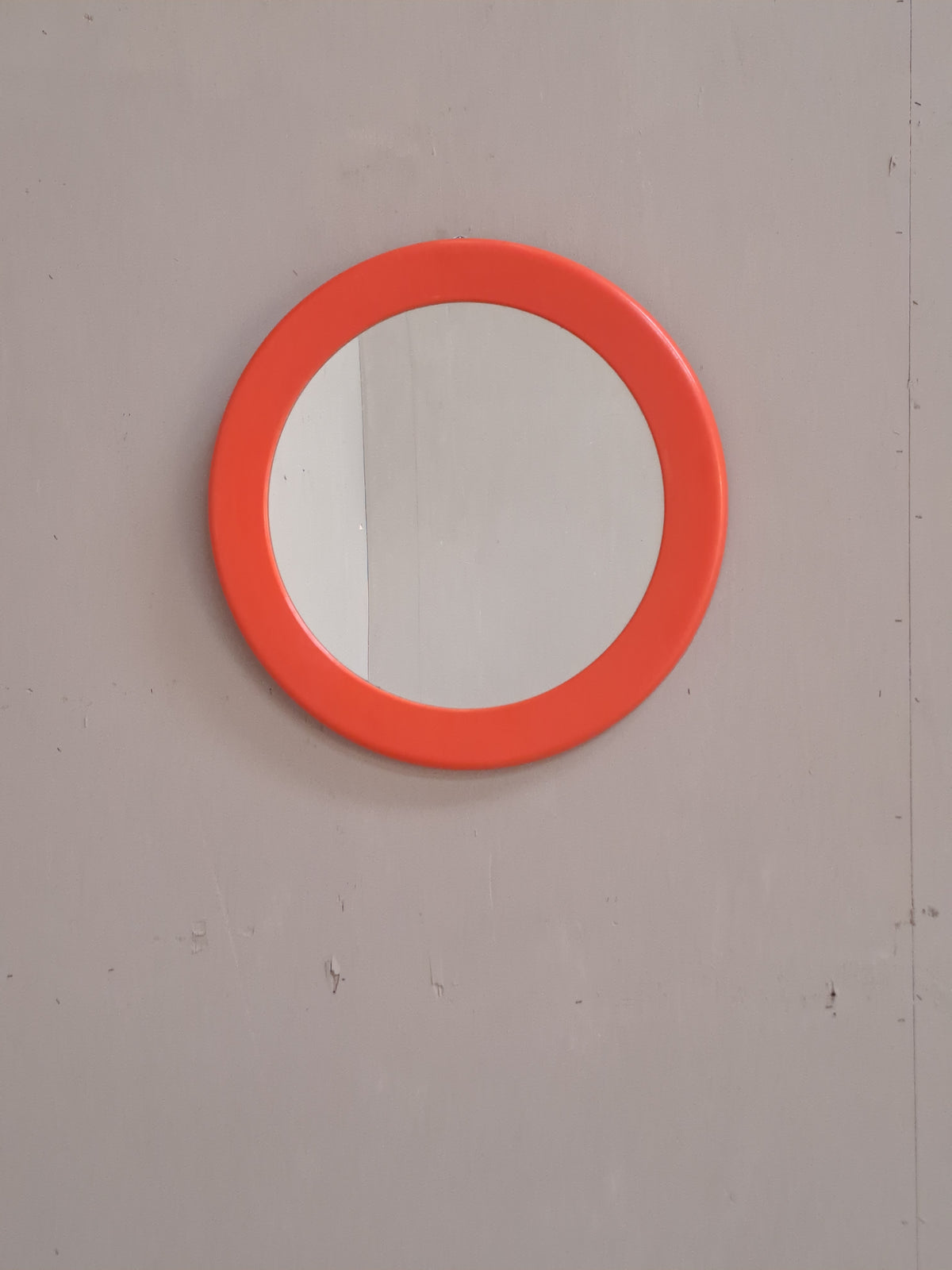 Miroir rond couleur orange