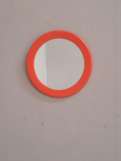 Miroir rond couleur orange
