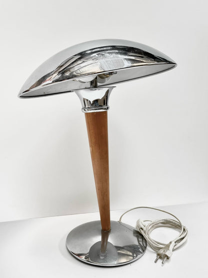 Lampe argenté et bois